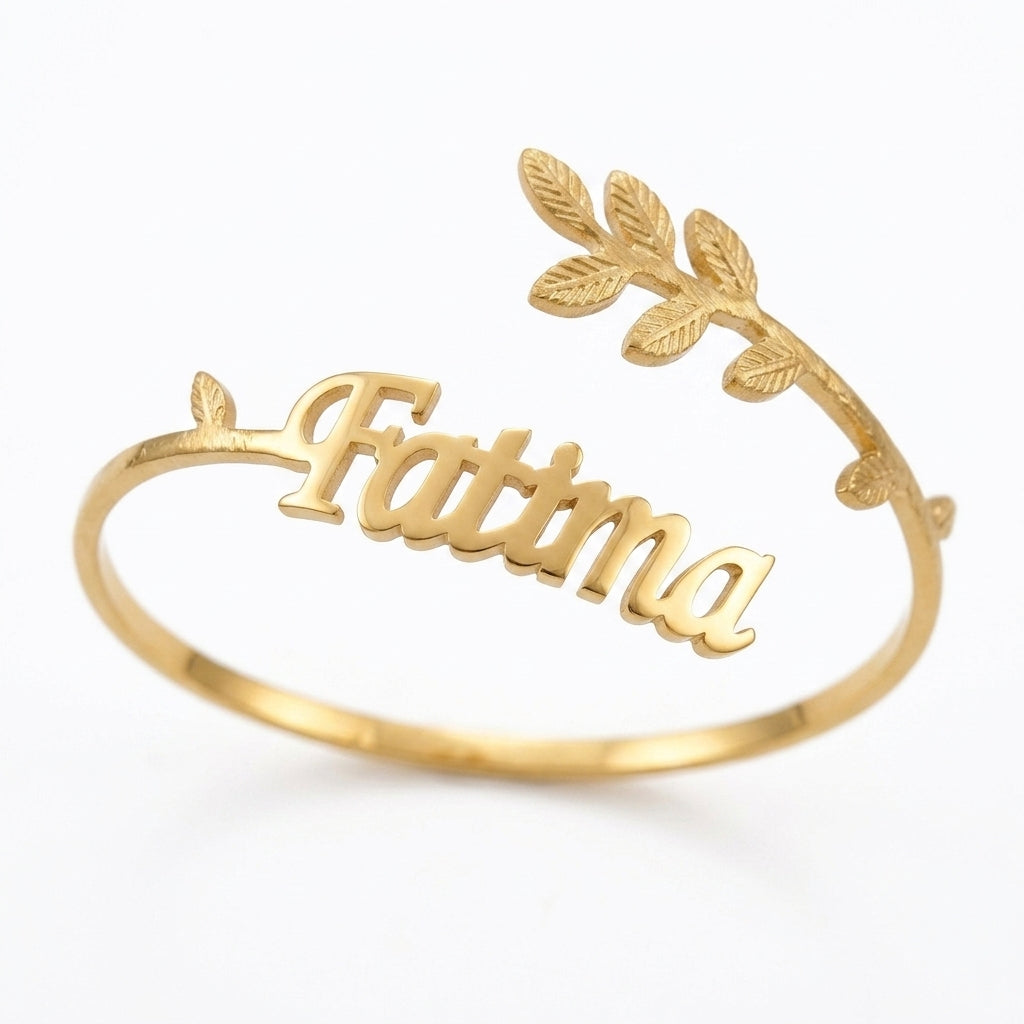 
                  
                    Custom Name Laurel Branch Ring – Meaningful Personalized Jewelry Gift
                  
                