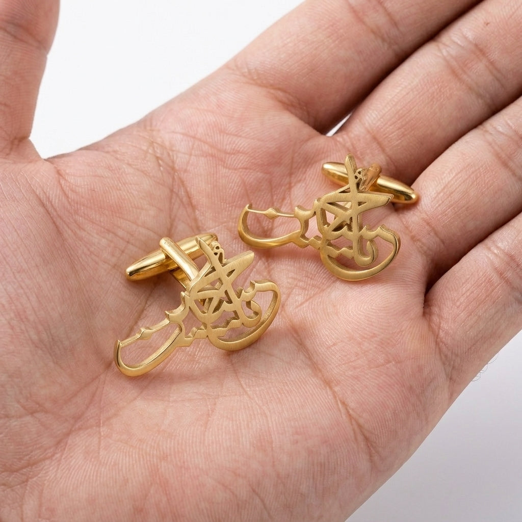 
                  
                    Custom Arabic / Urdu Calligraphy Cufflinks – Personalized Name Cufflinks for Men
                  
                