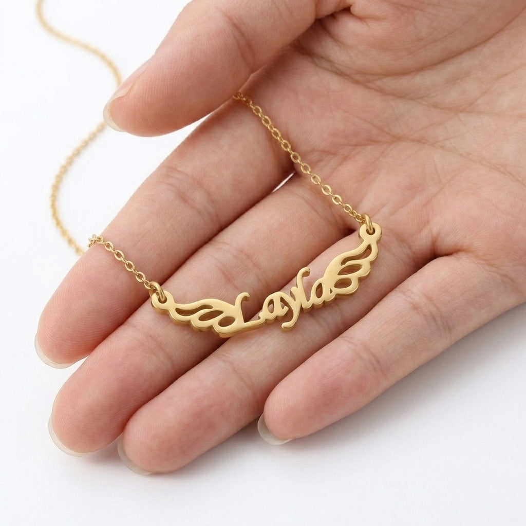 
                  
                    Custom Angel Wings Name Necklace – Personalized Nameplate Pendant Jewelry for Women & Girls
                  
                