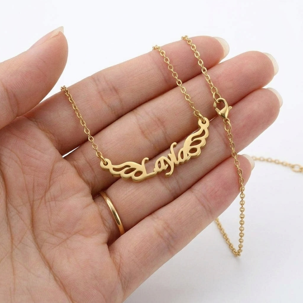 
                  
                    Custom Angel Wings Name Necklace – Personalized Nameplate Pendant Jewelry for Women & Girls
                  
                