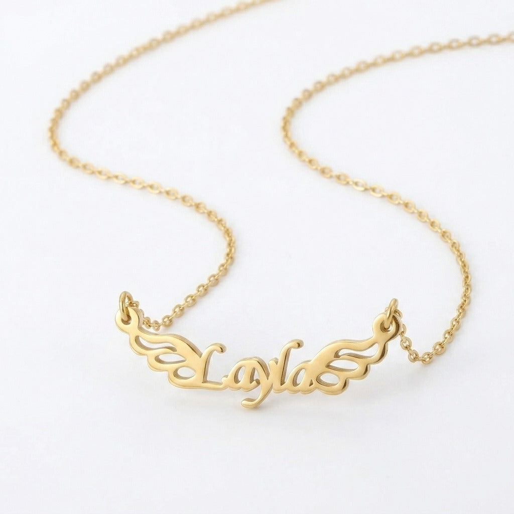 
                  
                    Custom Angel Wings Name Necklace – Personalized Nameplate Pendant Jewelry for Women & Girls
                  
                